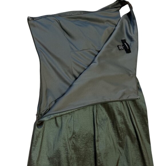R&M RICHARDS Dress One Shoulder Gems Shimmer Fabric Size 8 Green - Picture 7 of 13